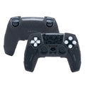 GeekShare Black Controller Skin Set for PS5 Wireless Controller with 2 Thumb Grip Caps and 2 Stickers,PS5 Protective Cover