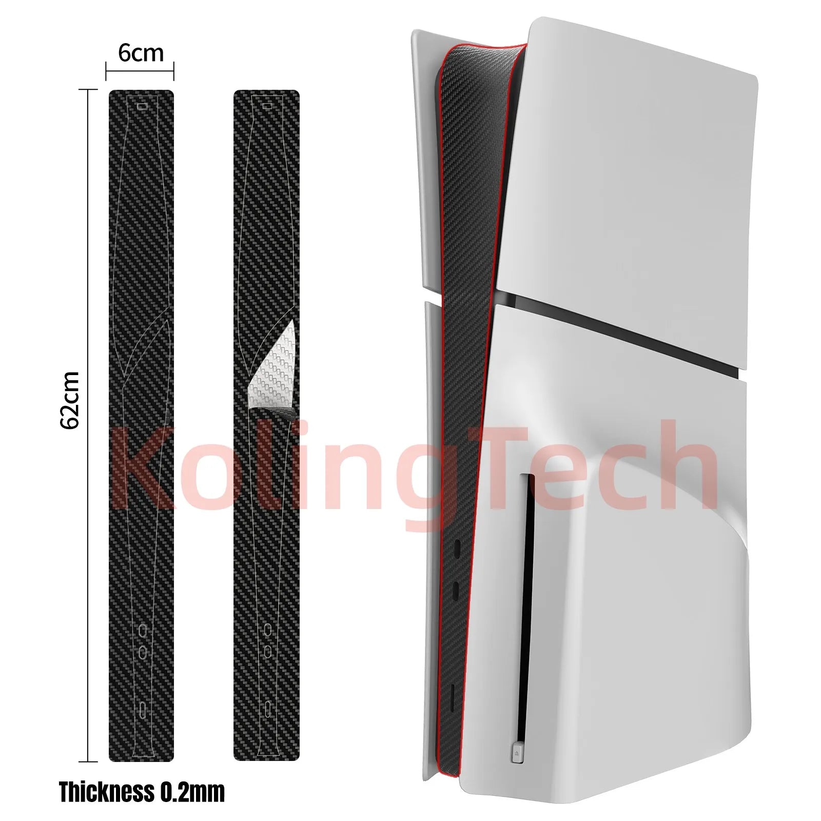 P5 Slim Console Middle Skin Center Part Protection Strip Film Middle Sticker Durable Scratch Resistant for PS5 Slim Accessories